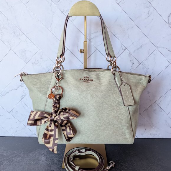 Coach Handbags - Coach Pebbled Leather Satchel with Strap & Bow Charm F28993
